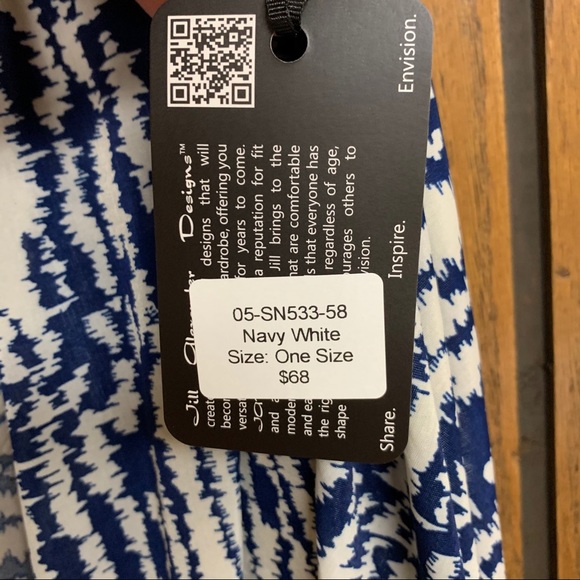 NWT Jill Alexander Vest - Navy & White - Size OS - Picture 4 of 7